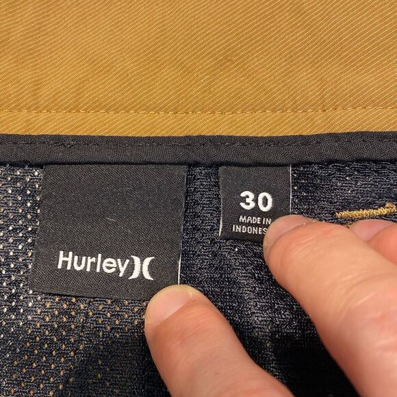 Hurley Mens Size 30 Brown Khaki Flat Front Button Front - Picture 6 of 10